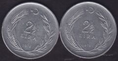 1976 Yılı 2.5 Lira (Ters Düz Takım)