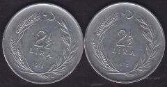 1976 Yılı 2.5 Lira (Ters Düz Takım)