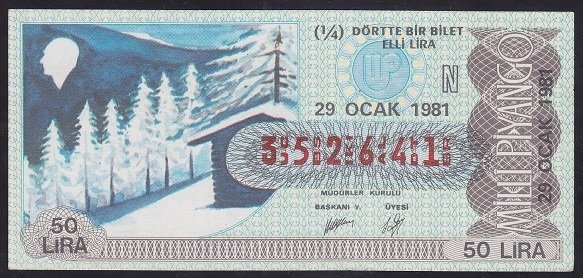 1981 29 OCAK ÇEYREK BİLET - N SERİSİ