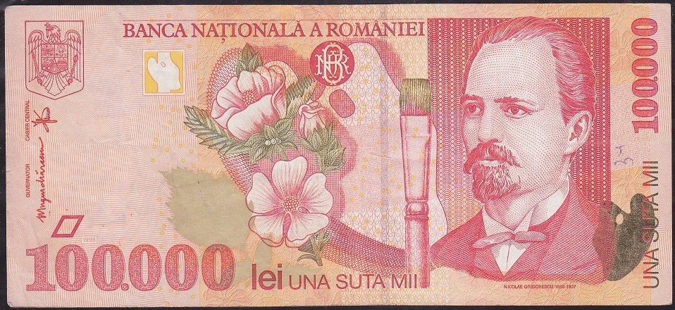 Romanya 100000 Lei 1998 Çok Temiz +