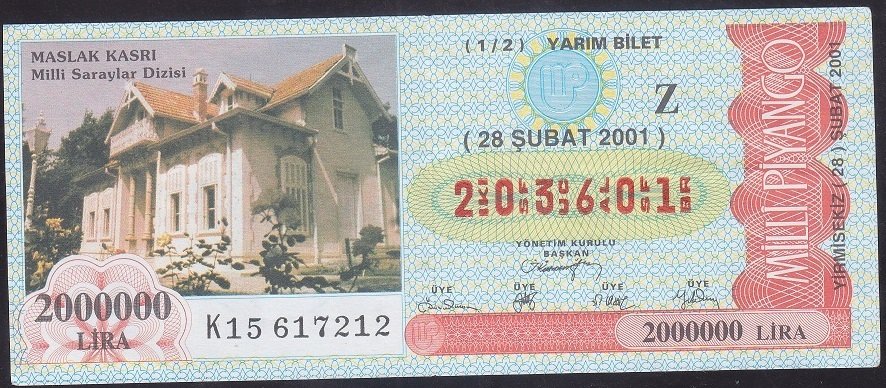 2001 28 ŞUBAT YARIM BİLET - Z SERİSİ
