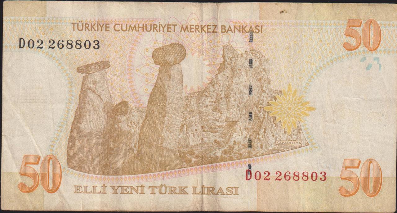 8.Emisyon 50 YTL D02 268803 Çok Temiz
