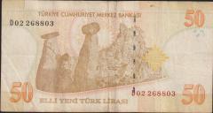 8.Emisyon 50 YTL D02 268803 Çok Temiz