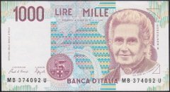 İtalya 1000 Lire 1990 Çilaltı Pick 114a