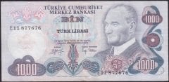 6.EMİSYON 2.TERTİP 1000 LİRA E11 877676 ÇOK TEMİZ +
