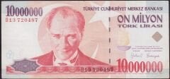 7.Emisyon 10000000 Lira B13 720487 Çok Temiz