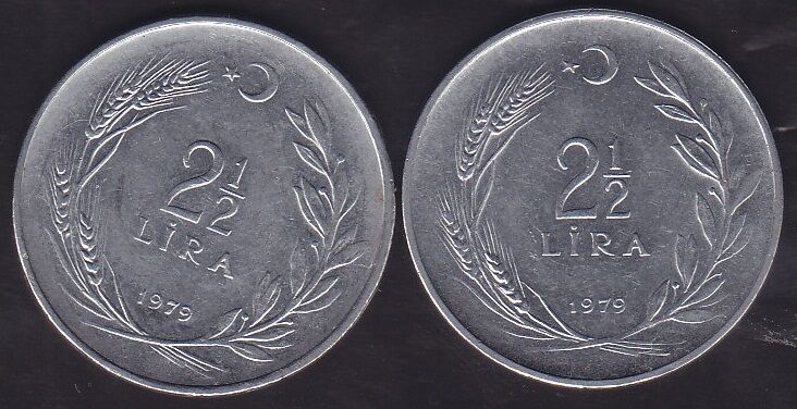 1979 Yılı 2.5 Lira (Ters Düz Takım)