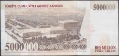7.Emisyon 5.000.000 Lira H09 549712 Çok Temiz+