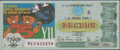 1995 23 Nisan Çeyrek Bilet - S Serisi