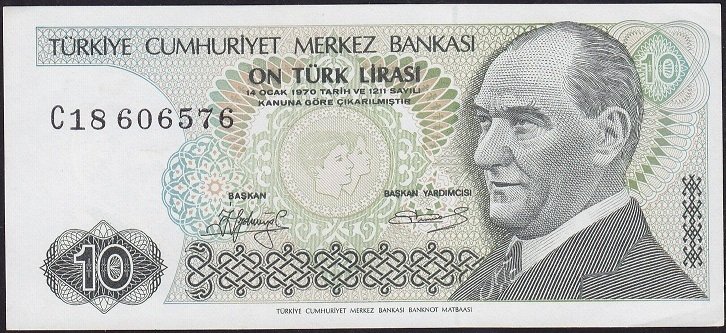 7.Emisyon 1.Tertip 10 Lira C18 606576 Çilaltı Çil