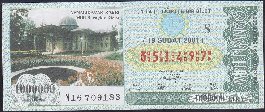 2001 19 ŞUBAT ÇEYREK BİLET - S SERİSİ