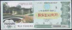 2001 19 ŞUBAT ÇEYREK BİLET - S SERİSİ