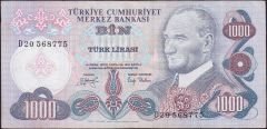 6.Emisyon 2.Tertip 1000 Lira D20 568775 Çok Temiz+