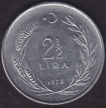 1978 Yılı 2.5 Lira Düz