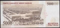 7.Emisyon 5000000 Lira K32 631618 Çok Temiz+