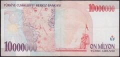 7.Emisyon 10000000 Lira B10 592151 Çok Temiz+