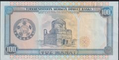 Türkmenistan 100 Manat 1995 Ççt Çilaltı Pick 6b