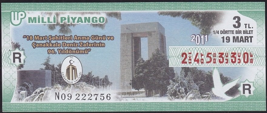 2011 19 Mart Çeyrek Bilet - R Serisi