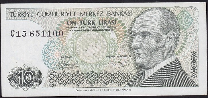 7.Emisyon 1.Tertip 10 Lira C15 651100 Çilaltı Çil