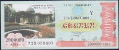 2001 19 ŞUBAT YARIM BİLET - Y SERİSİ