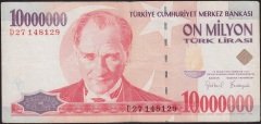 7.Emisyon 10 000 000 Lira D27 148129 Çok Temiz