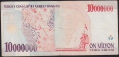 7.Emisyon 10 000 000 Lira D27 148129 Çok Temiz