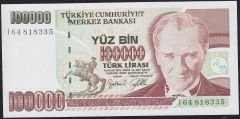 7.Emisyon 3.Tertip 100000 Lira I64 818335 Çilaltı Çil