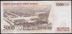 7.Emisyon 5000000 Lira K05 219825 Çok Temiz