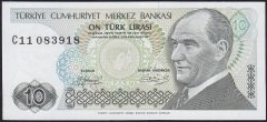 7.Emisyon 1.Tertip 10 Lira C11 083918 Ççt Çilaltı