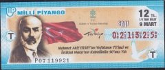 2011 9 Mart Tam Bilet - T Serisi