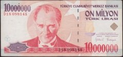 7.Emisyon 10 000 000 Lira D18 098141 Çok Temiz