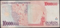 7.Emisyon 10 000 000 Lira D18 098141 Çok Temiz