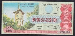 1984 29 TEMMUZ YARIM  BİLET Y SERİSİ