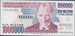 7.EMİSYON 3.TERTİP 1 000 000 LİRA U18 401104 BLOK RADAR ÇİL