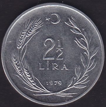 1979 Yılı 2.5 Lira Ters
