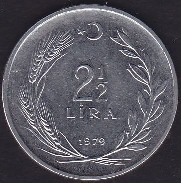 1979 Yılı 2.5 Lira Ters