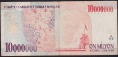 7.Emisyon 10.000.000 Lira B01 203996 Çok Temiz