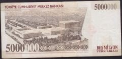 7.Emisyon 5.000.000 Lira G90 881530 Çok Temiz+