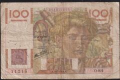 Fransa 100 Frank 18 Temmuz 1946 Çok Temiz