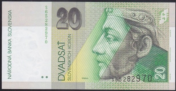 SLOVAKYA 20 KORUN 2004 ÇİL eski kağıt para fiyatları