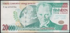 7.EMİSYON 20 000 000 LİRA F34 879776 ÇOK TEMİZ +