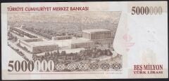 7.Emisyon 5000000 Lira J77 523416 Çok Çok Temiz+