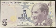 9.Emisyon 5.Tertip 5 Lira E002 747374 Çil
