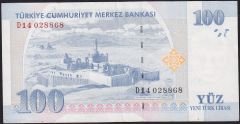 8.Emisyon 100 YTL D14 028868 Çok Temiz+