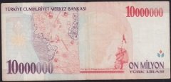 7.Emisyon 10 000 000 Lira C72 474470 Çok Temiz