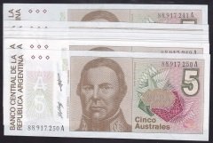 ARJANTİN 5 AUSTRALES 1985 ÇİL - 10 ADET SERİ TAKİPLİ