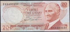 6.Emisyon 2.Tertip 20 Lira E53 053157 Çok Çok Temiz