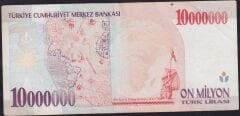 7.Emisyon 10000000 Lira A82 658997 Çok Temiz+