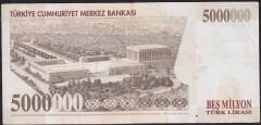 7.Emisyon 5.000.000 Lira G88 366506 Çok Temiz+