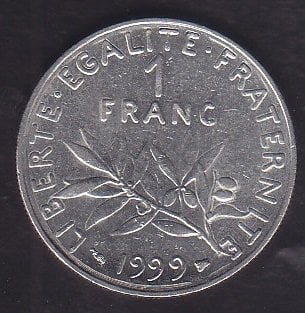 FRANSA 1 FRANK 1999 eski para değerleri